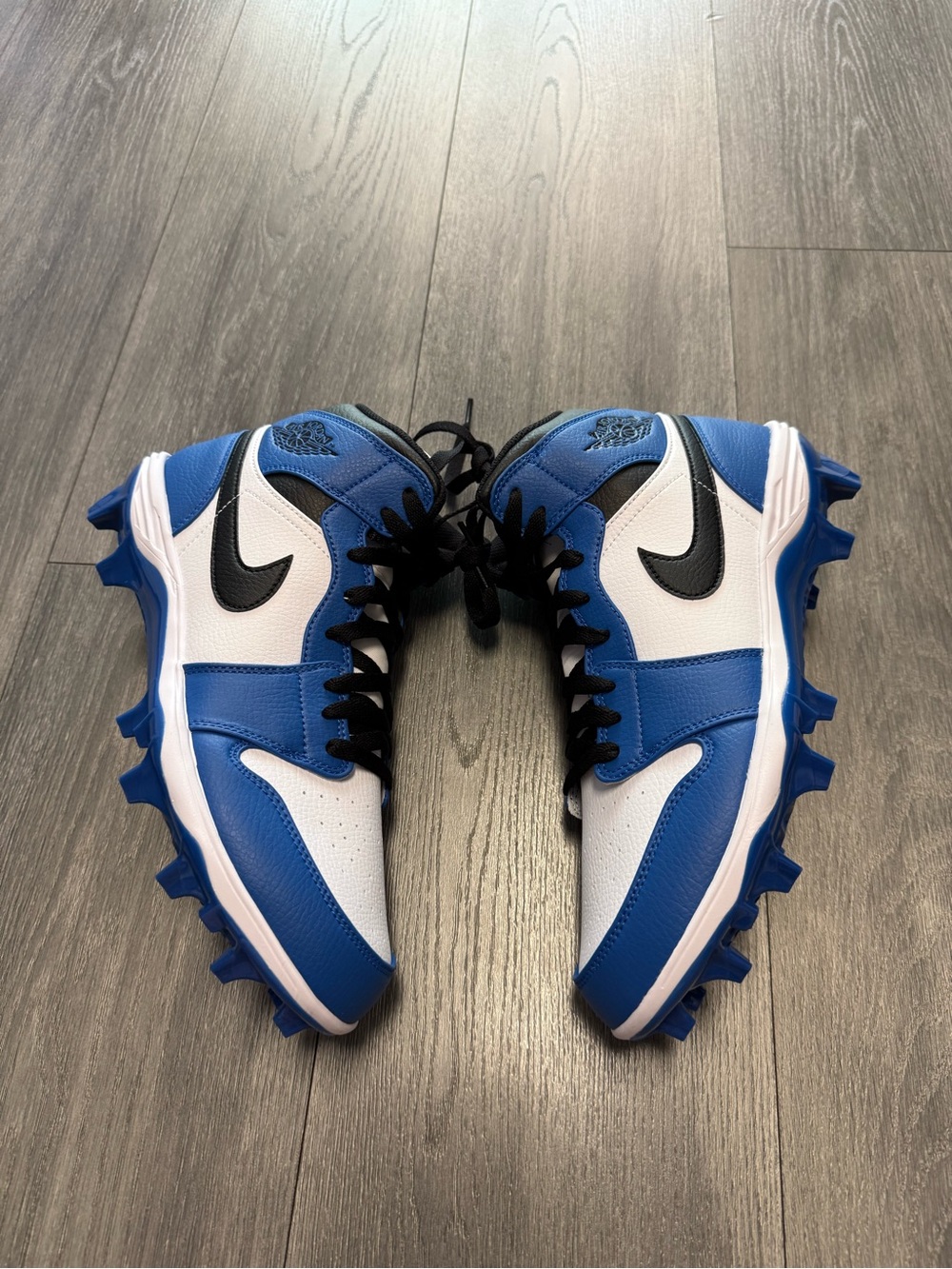 Nike Jordan 1 Mid TD Game Royal Football Cleats FJ6805-104 Men's Size 10 New